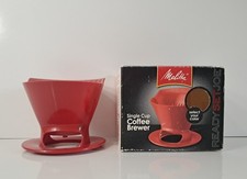 Melitta USA 1-Cup Pour-Over  Coffee Brew Cone Red Uses 2 Filters 2007 Vintage