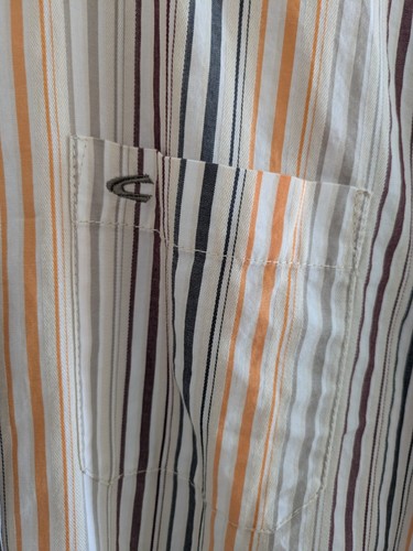 Men's CAMEL ACTIVE Casual Shirt - Medium - Button Down Striped - Long Sleeve NEW - Picture 4 of 14