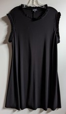 Nicole Miller Women's Size 2X Little Black Dress Cap Sleeve Stretch Knee Length