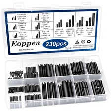 Eoppen 230Pcs SAE Roll Pin Assortment Set - Slotted Spring Pins 230Pcs, black
