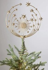 Anthropologie Hedy Tree Topper Shooting Stars Gold Vintage Finish 14x10&rdquo; NEW   c