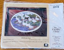 The Creative Circle "1972 To The Pond" Ducks Vintage 1986 Cross Stitch Kit 1972
