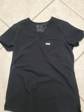 Figs XXS Black Scrub Top Womens Medical Unifo...