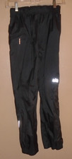 REI Co-op Youth Adjustable Waist Pocket Waterproof Black Rain Wind Pants 10/12 M