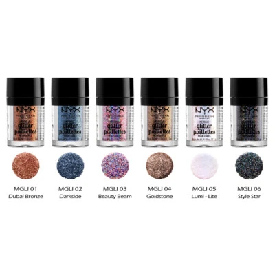 1 NYX Métallique Paillettes Lâche Poudre - Mgli " Choisissez Votre 1 Couleur " - Photo 1/2