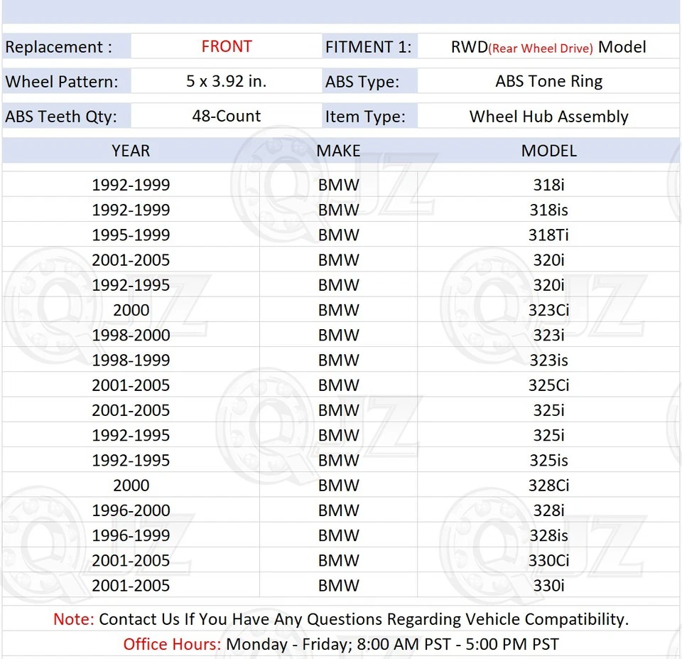 [FRONT(Qty.1)] New 513125 Wheel Hub Assembly For 1992-1995 BMW 325iS RWD-Model - Image 2 of 4
