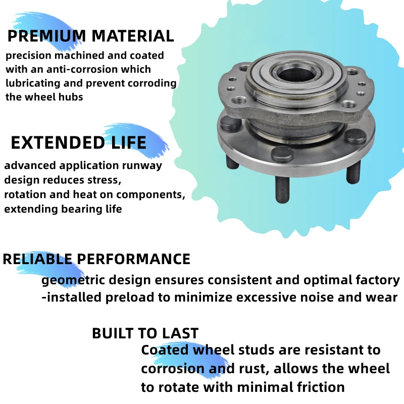 Conjunto de buje y cojinete de rueda trasera AWD para Chrysler Town & Country Dodge Caravan Foto 3 de 4