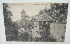 Rothenburg o/BR Grabenpartie am Rodertor Postkarte Albreeht Vintage Postcard