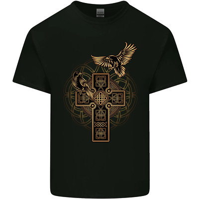 Odins Celtic Raven Viking Thor Ragnar Norse Mens Cotton T-Shirt Tee Top