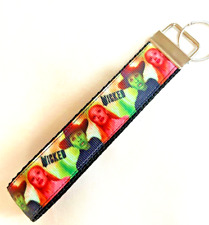 HANDMADE KEY CHAIN DECORATED with "WICKED" RIBBON, WRIST LANYARD, FREE SHIPPING