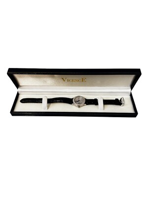 Vicence Milor 14K White Gold and 1.06 CTW Diamond Quartz Wristwatch