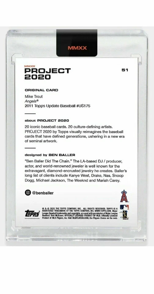 Ben Baller MIKE TROUT TOPPS PROJECT 2020 # 51 Rookie 2011 Original Box IN HAND ! - Image 3 of 3