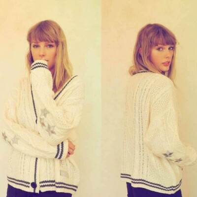 2024NEW Taylor Swift Folklore Album Knit Cardigan Apricot Vintage