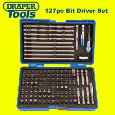 Draper 127 Stück Magnetisch Manipulationssicher Sicherheit Schraubendreher Bithalter Set & Koffer