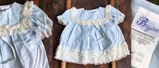 VTG NEW NWT BRYAN USA LIGHT BLUE LACE COTTON CHILD'S BABY GIRL FANCY DRESS 6-9M