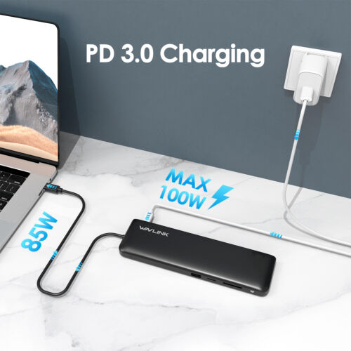 WAVLINK 12-Port-Triple-Display-USB-C-Dockingstation mit 100W-PD HDMI DP VGA RJ45 - Bild 5 von 8