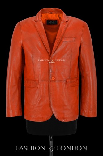 Men's Sports Blazer Classic Fit Italian Soft Lambskin Leather Milano Blazer Coat - Picture 12 of 29