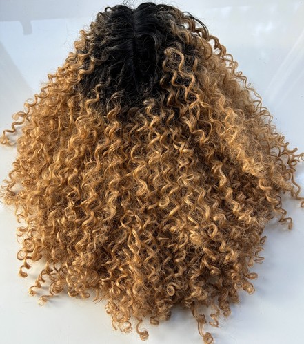 SENSATIONNEL Curly Empress Lace Front Blonde Brown Wig 2-tone - Picture 10 of 19