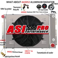 4 ROW Radiator+Shroud Fan+Thermostat For 1967 1968 1969 Chevy Camaro 23"-Core AT