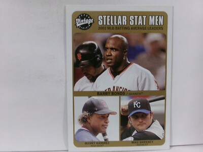 2003 Upper Deck Vintage Stellar Stat Men Mike Sweeney Manny Ramirez Barry Bonds