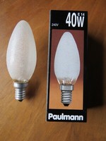 Neu Paulmann Kerze Eiskristall Klar 560.40 E14 40W GlüHbirne 240V Dimmbar