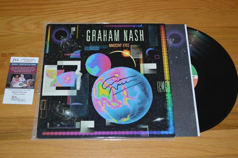 Graham Nash Autographed " Innocent Eyes " Vinyl LP Cover  1986 with  JSA COA