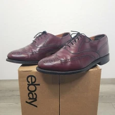 BOSTONIAN Classics Wingtip Oxford Men's Shoe Size 8 EEE Brogue 26238 Burgundy