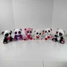 Ty Beanie Boos Bear Panda Bear Plush Lot of 6 6" w/Tags Stuffed Animal