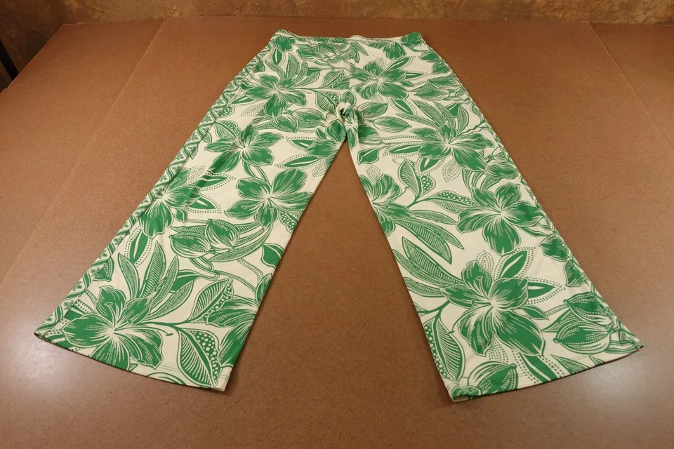 IMAN Global Chic женщин большой высокий зеленый Джерси трикотажа укороченный широкие штанины брюки новый - Изображение 4 из 4