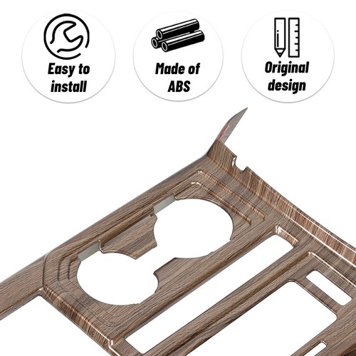 Panel de cambio de marchas y portavasos cubierta embellecedor para Ford F150 2015-20 piezas de grano de madera - Imagen 5 de 8