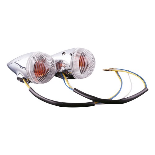 Pair Clear Rear Turn Signal Lights - Fit Yamaha XV1900 Midnight Star 2006-2014
