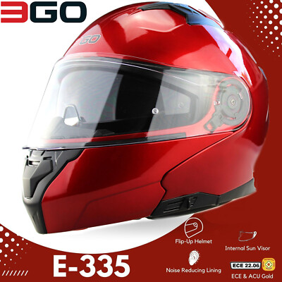 3GO Flip Up Modular ECE22.06 DVS Motorrad Motorrad Sturzhelm E335 Burgundy