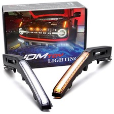 Hood Trail Sight Replace White/Amber Switchback LED DRL Markers For Ford Bronco