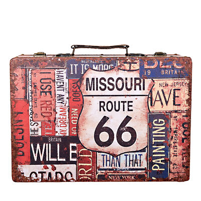 Truhe Kiste KD1711 Geschenkbox Holztruhe Vintage Look Schatzkiste Route 66 - 