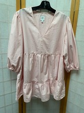 Gap Women XL Pink  100% Cotton  Relaxed Tiered Mini Dress