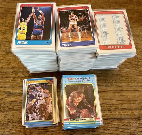 1988-89 Fleer Basketball Cards 1-132 + Stickers (EX-NM) - Complete Your Set