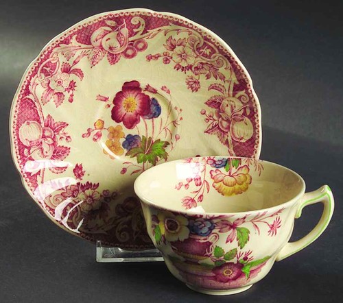 Royal Doulton Pomeroy Red Multicolor  Cup & Saucer 561344