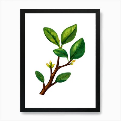 Vektor-Illustration eines Baumzweiges gerahmtes Wandbild Poster Leinwanddruck Bild