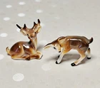 Vintage Miniature Porcelain Deer Figurines Set Tiny Stag Fawn Christmas Decor