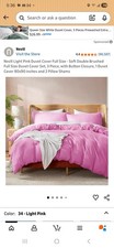 Nestl Pink Full Size Duvet Cover Set