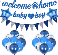 Babyparty Deko Willkommen Zuhause Set - 22 Pcs Gender Reveal Party Deko Baby Sho