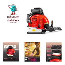 Professional Gas Powered Backpack Leaf Blower – 2-Stroke High-Performance 63C...