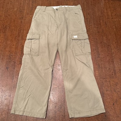 Levi s Men s 36X30 Khaki Beige Cargo Loose Straight Pants 100%-Cotton