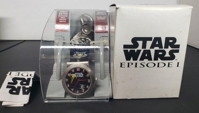 STAR WARS Vintage EPISODE 1 Space Battle Quartz Rotating Disk POCKET WATCH New