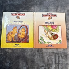 Teddy Ruxpin Double Grubby  The Airship - 2 HC Books ONLY Vtg 1985