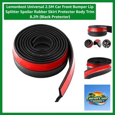 Universal 2.5m Car Bumper Lip Splitter Rubber Skirt Protector - Sporty Style