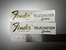 2Pc For Fender TELECASTER Custom Guitar Headstock Waterslide Decals Metallic Ink