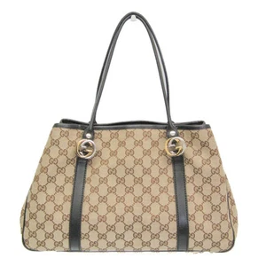 Sac fourre tout Gucci Gg Twins en toile beige authentique