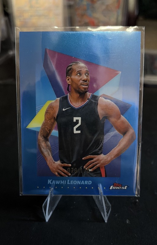 2024-25 Topps Finest - Kawhi Leonard, Kawhi Leonard #42 Blue Refractor #/175