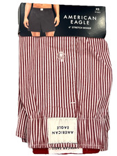 NWT AMERICAN EAGLE 4" Stretch Boxer Sz XS-M-XL Red White Stripes 28